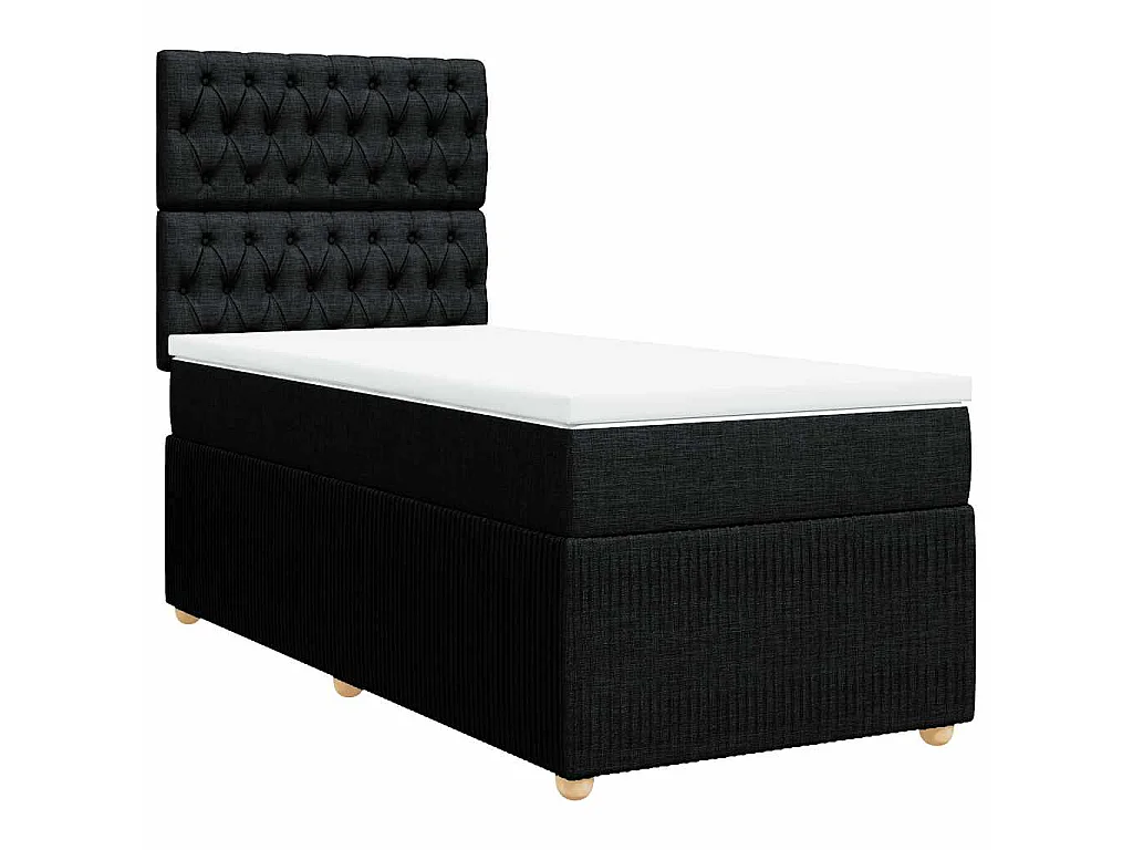 Boxspring met matras stof zwart 80x200 cm