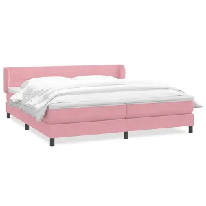 Boxspring met matrassen fluweel roze 180×210 cm Boxspring met matrassen fluweel roze 180×210 cm