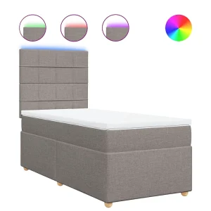 Boxspring met matras stof taupe 100×200 cm Boxspring met matras stof taupe 100×200 cm
