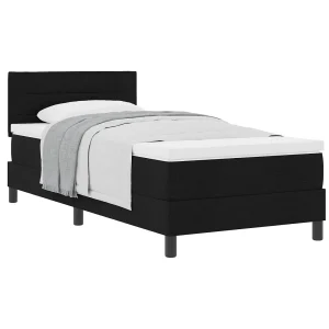 Boxspringbed met hoofdeinde Zwart 100 x 200 cm Stof