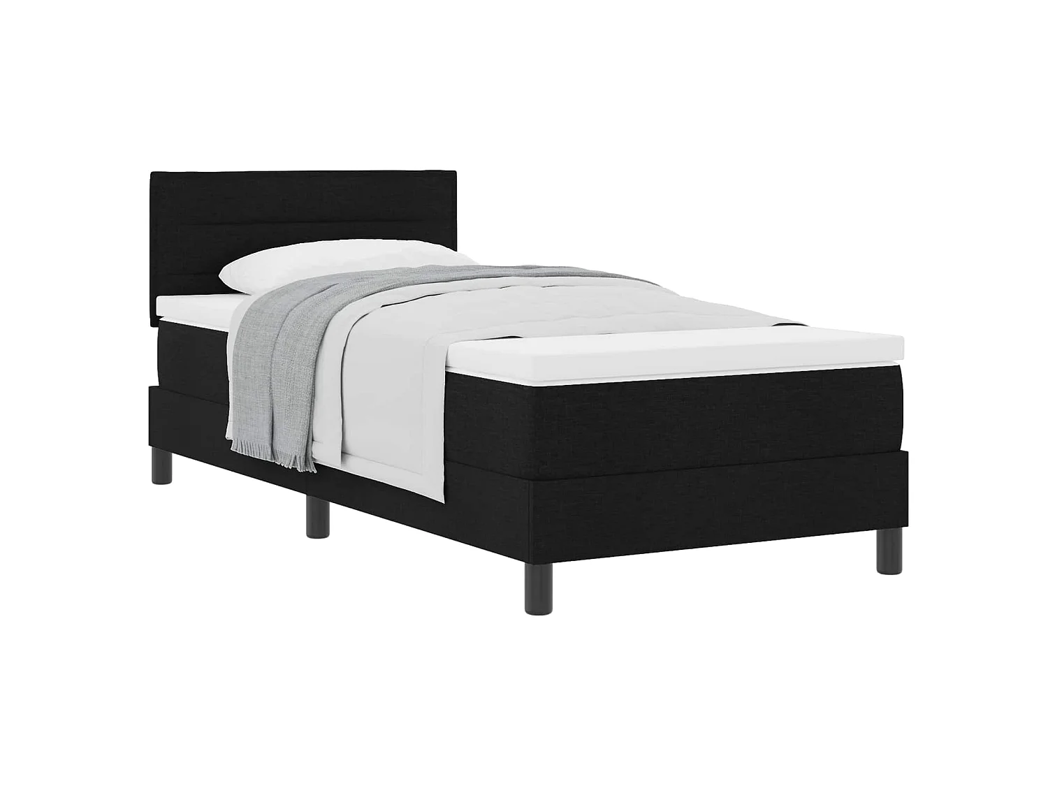 Boxspringbed met hoofdeinde Zwart 100 x 200 cm Stof