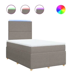 Boxspring met matras stof taupe 120×190 cm