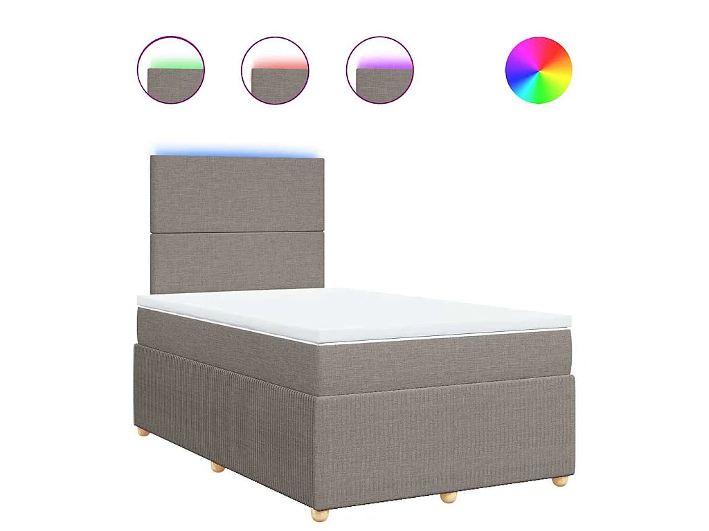 Boxspring met matras stof taupe 120x190 cm