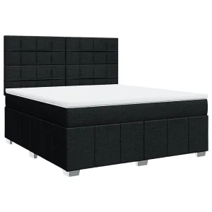 Boxspring met matras stof zwart 180×200 cm Boxspring met matras stof zwart 180×200 cm