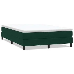 Boxspring zonder matras fluweel donkergroen 160×210 cm