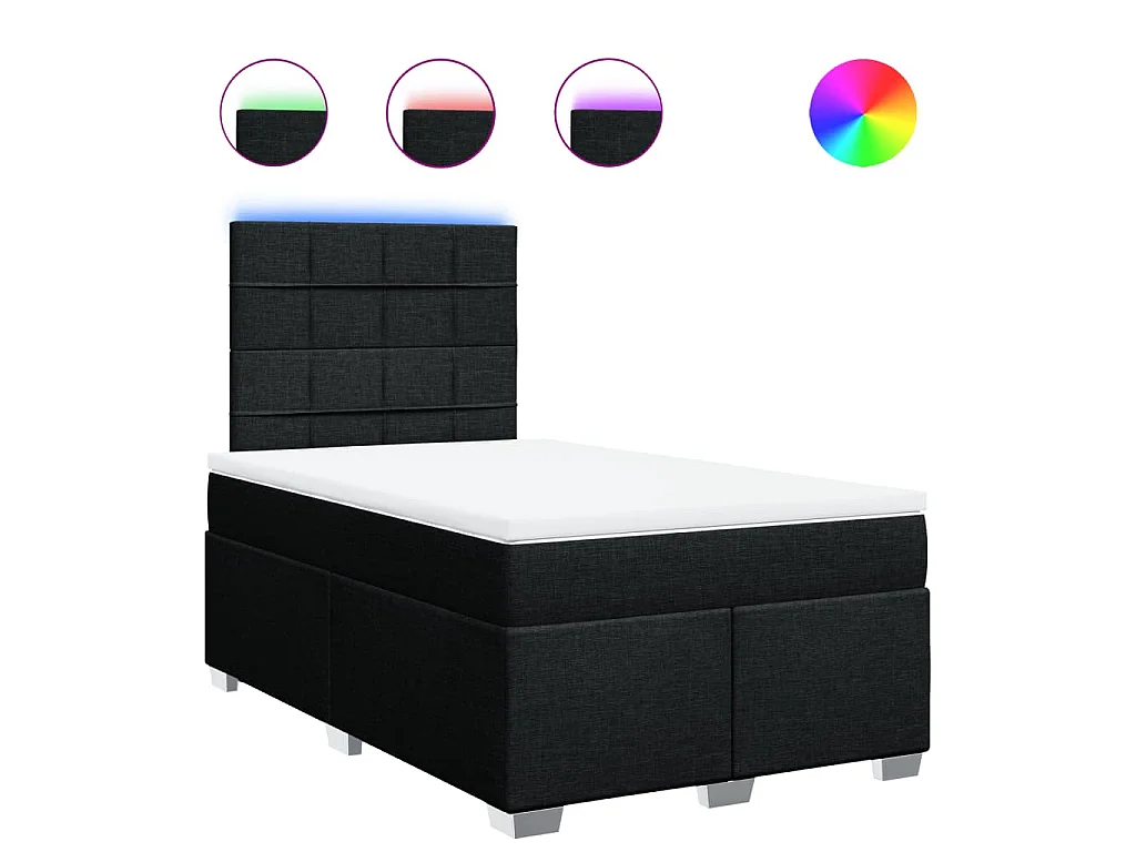 Boxspring met matras stof zwart 120x190 cm