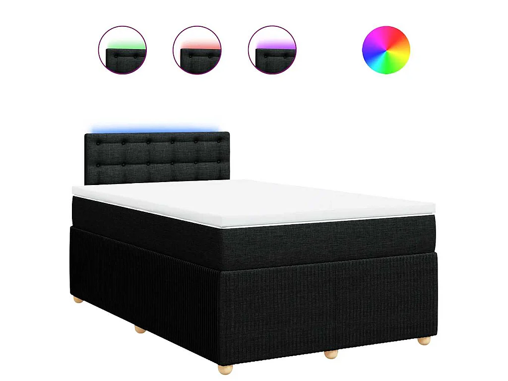 Boxspring met matras stof zwart 120x190 cm