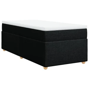 Boxspring met matras stof zwart 90×200 cm Boxspring met matras stof zwart 90×200 cm