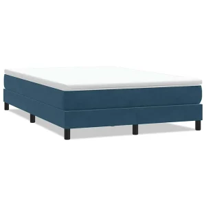 Boxspring zonder matras fluweel donkerblauw 140×210 cm
