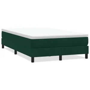Boxspring zonder matras fluweel donkergroen 120×210 cm