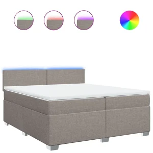Boxspring met matras stof taupe 200×200 cm Boxspring met matras stof taupe 200×200 cm