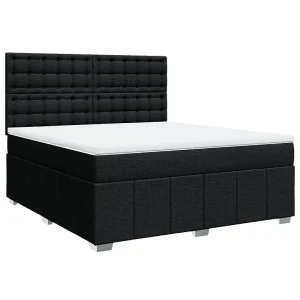 Boxspring met matras stof zwart 180×200 cm Boxspring met matras stof zwart 180×200 cm