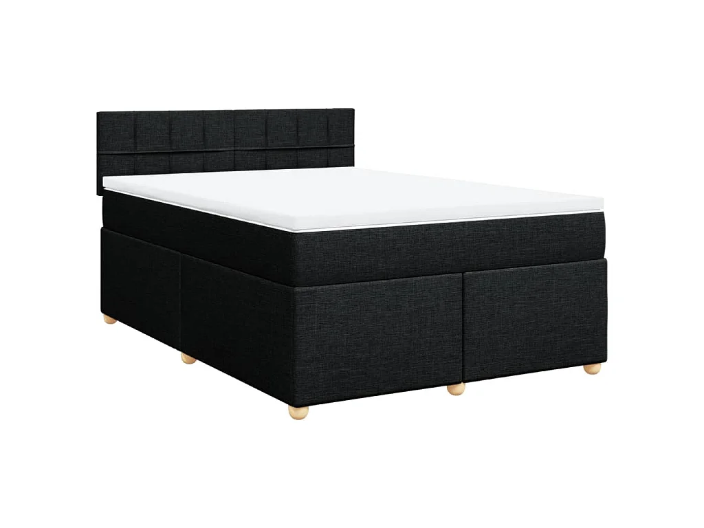 Boxspring met matras stof zwart 160x200 cm