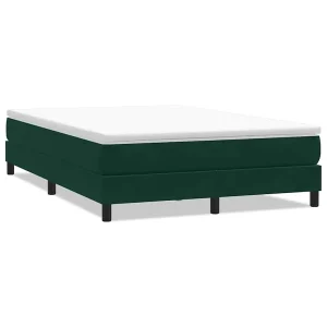 Boxspring zonder matras fluweel donkergroen 140×220 cm