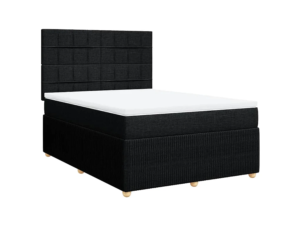 Boxspring met matras stof zwart 160x200 cm