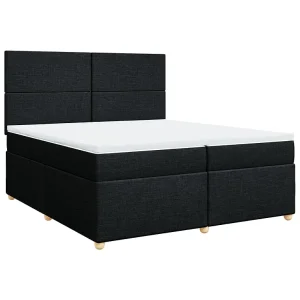 Boxspring met matras stof zwart 200×200 cm Boxspring met matras stof zwart 200×200 cm