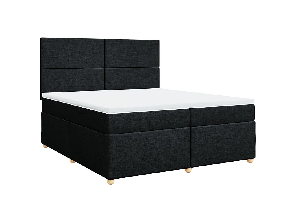 Boxspring met matras stof zwart 200x200 cm