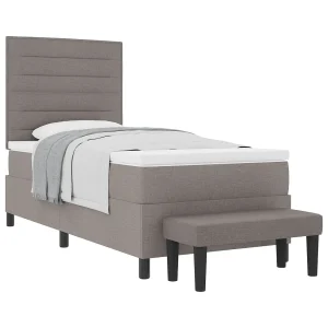 Boxspringbed met hoofdeinde Taupe 100 x 200 cm Stof