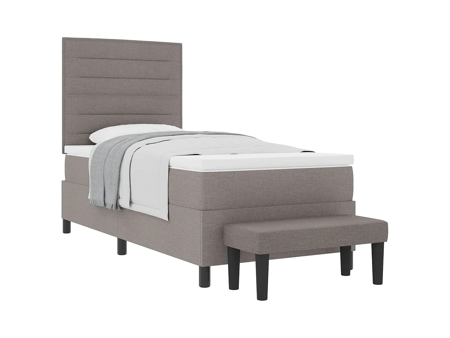 Boxspringbed met hoofdeinde Taupe 100 x 200 cm Stof
