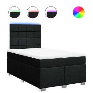 Boxspring met matras stof zwart 120×200 cm Boxspring met matras stof zwart 120×200 cm