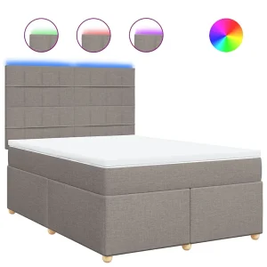 Boxspring met matras stof taupe 160×200 cm Boxspring met matras stof taupe 160×200 cm