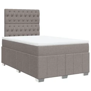 Boxspring met matras stof taupe 120×190 cm Boxspring met matras stof taupe 120×190 cm