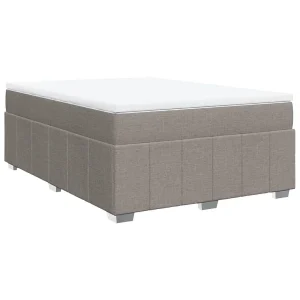 Boxspring met matras stof taupe 140×200 cm Boxspring met matras stof taupe 140×200 cm