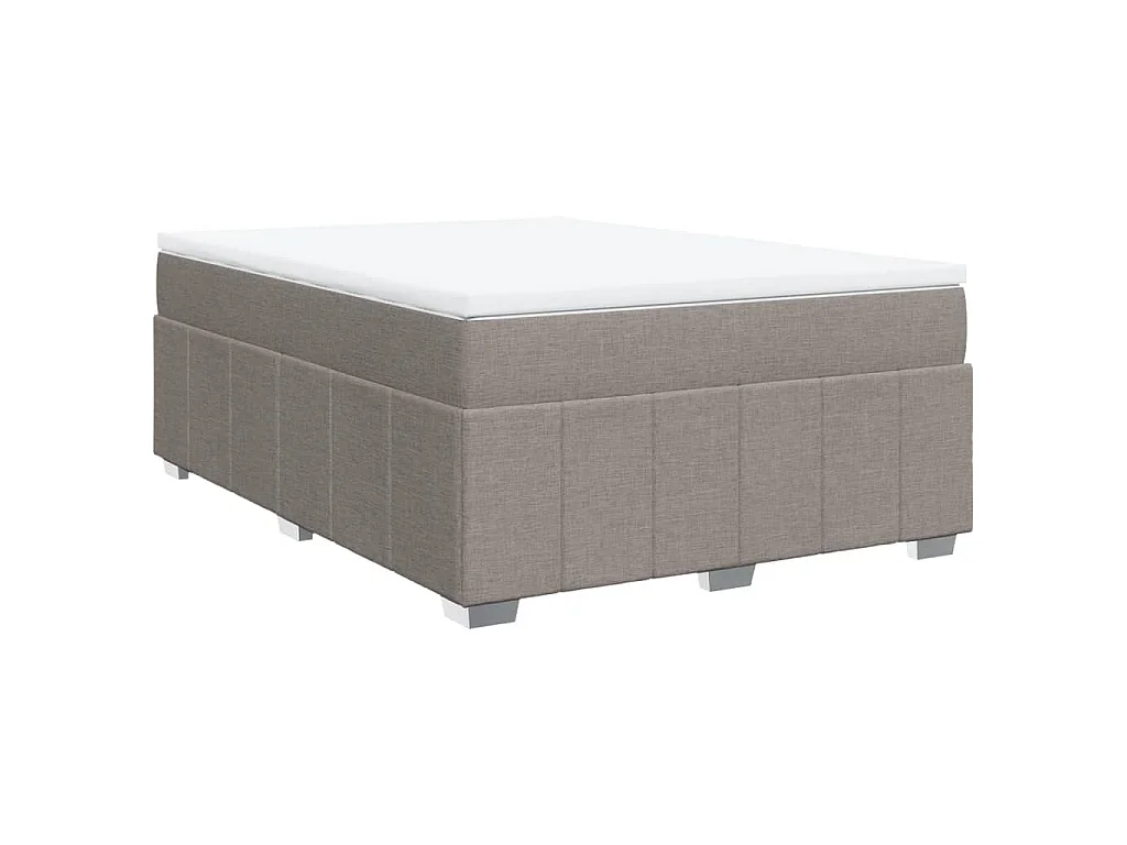 Boxspring met matras stof taupe 140x200 cm