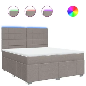 Boxspring met matras stof taupe 180×200 cm Boxspring met matras stof taupe 180×200 cm