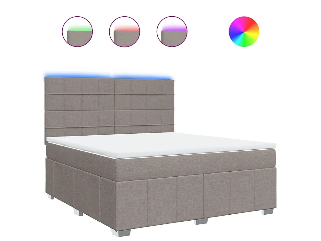 Boxspring met matras stof taupe 180x200 cm