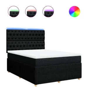 Boxspring met matras stof zwart 140×190 cm Boxspring met matras stof zwart 140×190 cm