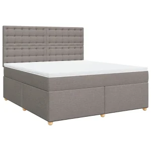 Boxspring met matras stof taupe 180×200 cm Boxspring met matras stof taupe 180×200 cm