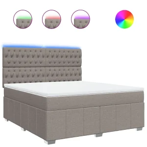 Boxspring met matras stof taupe 180×200 cm Boxspring met matras stof taupe 180×200 cm