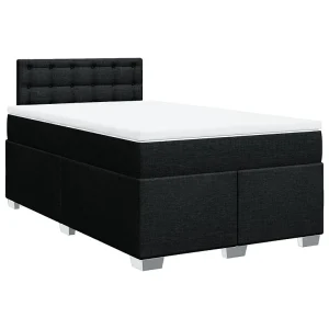 Boxspring met matras stof zwart 120×190 cm