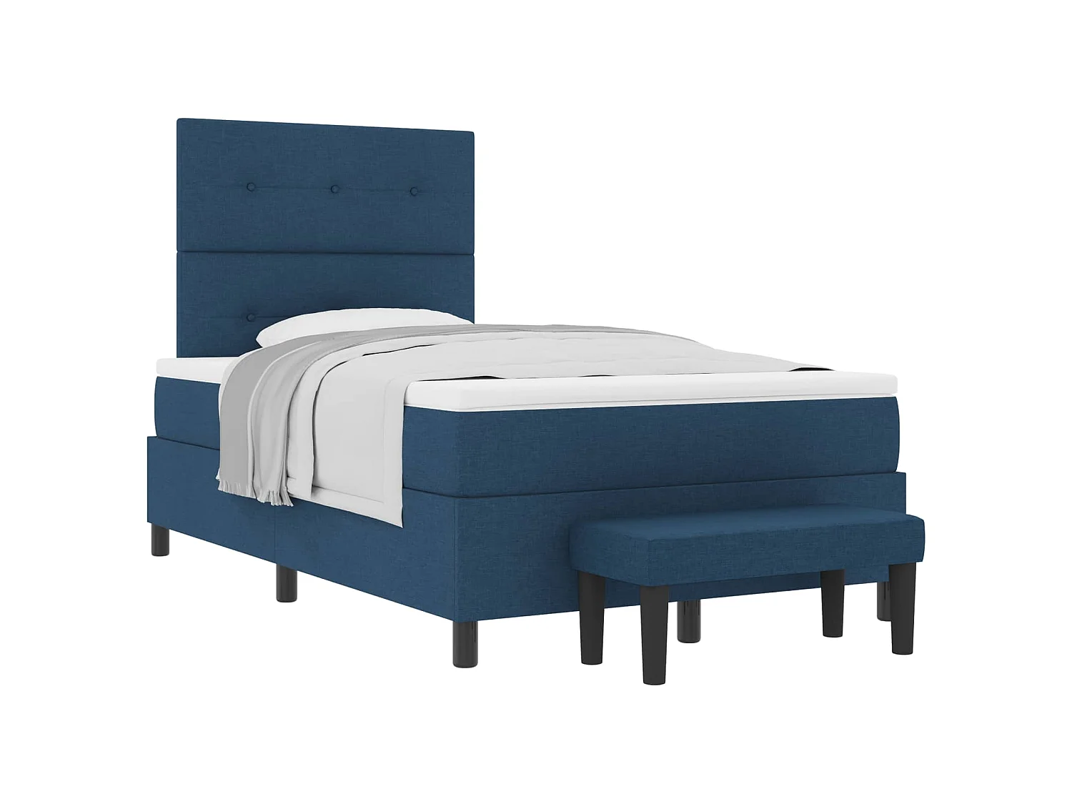 Boxspringbed met matras met hoofdeinde Blauw 120 x 200 cm Stof