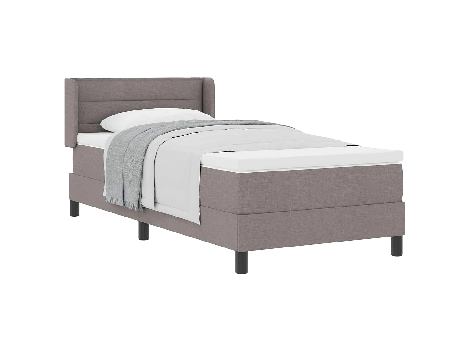 Boxspringbed met hoofdeinde Taupe 200 x 80 cm Stof