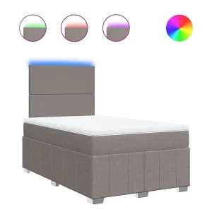 Boxspring met matras stof taupe 120×190 cm Boxspring met matras stof taupe 120×190 cm