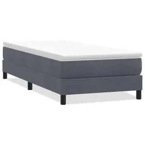Boxspring zonder matras fluweel donkergrijs 90×210 cm