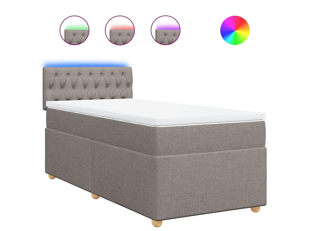 Boxspring met matras stof taupe 80x200 cm