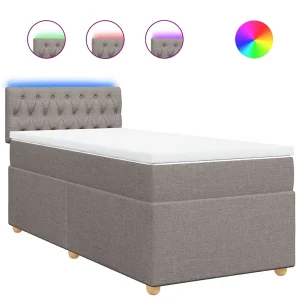 Boxspring met matras stof taupe 100×200 cm Boxspring met matras stof taupe 100×200 cm