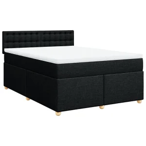 Boxspring met matras stof zwart 140×200 cm Boxspring met matras stof zwart 140×200 cm