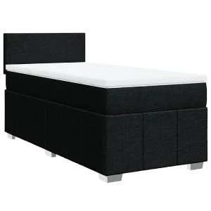 Boxspring met matras stof zwart 90×190 cm Boxspring met matras stof zwart 90×190 cm