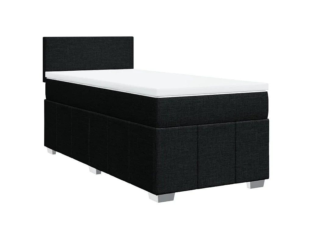 Boxspring met matras stof zwart 90x190 cm