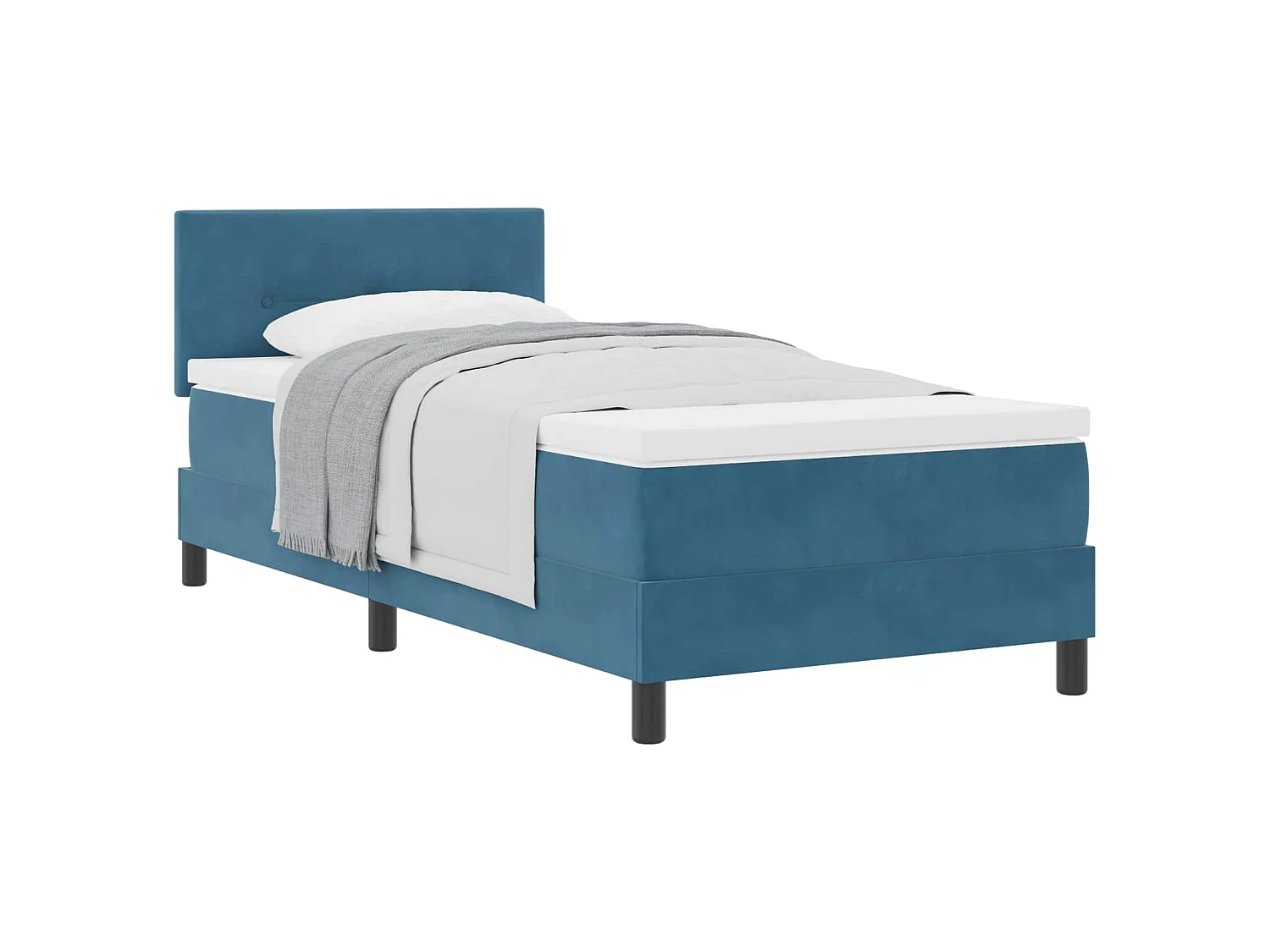 Boxspringbed met matras Donkerblauw 90 x 190 cm Fluweel