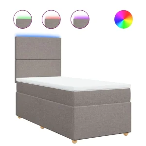Boxspring met matras stof taupe 100×200 cm Boxspring met matras stof taupe 100×200 cm