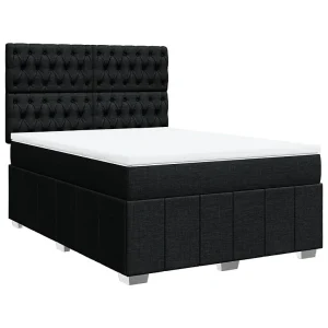 Boxspring met matras stof zwart 160×200 cm Boxspring met matras stof zwart 160×200 cm