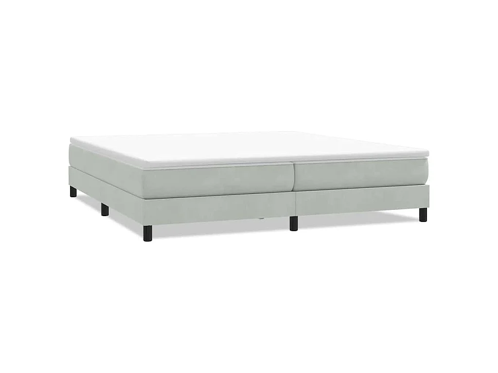 Boxspring zonder matras fluweel lichtgrijs 200x210 cm