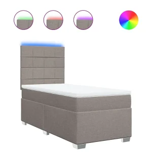 Boxspring met matras stof taupe 100×200 cm Boxspring met matras stof taupe 100×200 cm
