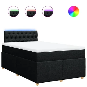 Boxspring met matras stof zwart 120×190 cm Boxspring met matras stof zwart 120×190 cm
