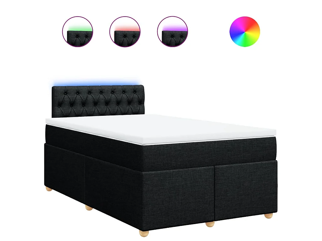 Boxspring met matras stof zwart 120x190 cm